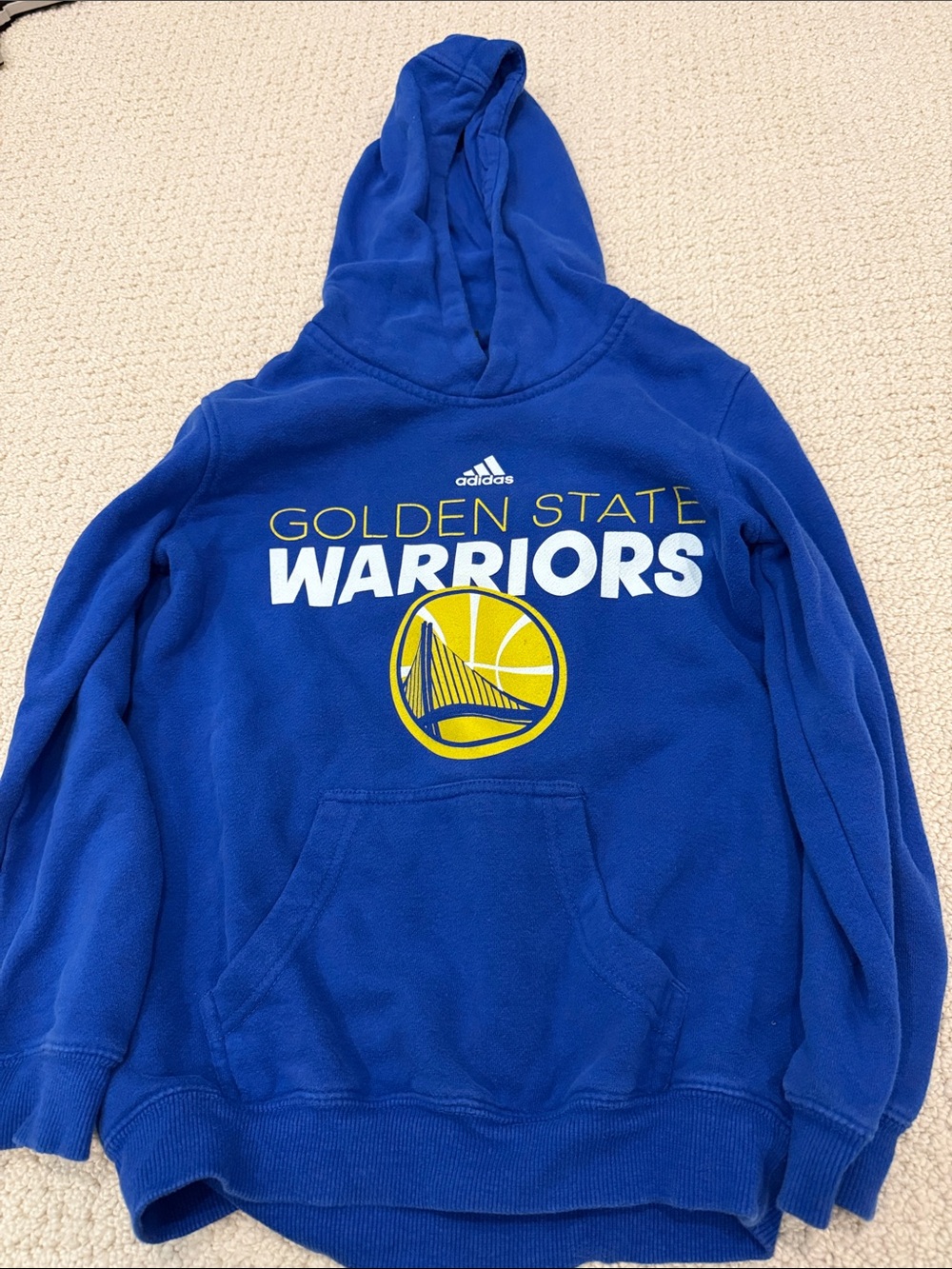 adidas Royal Blue Golden State Warriors Pullover Hoodie